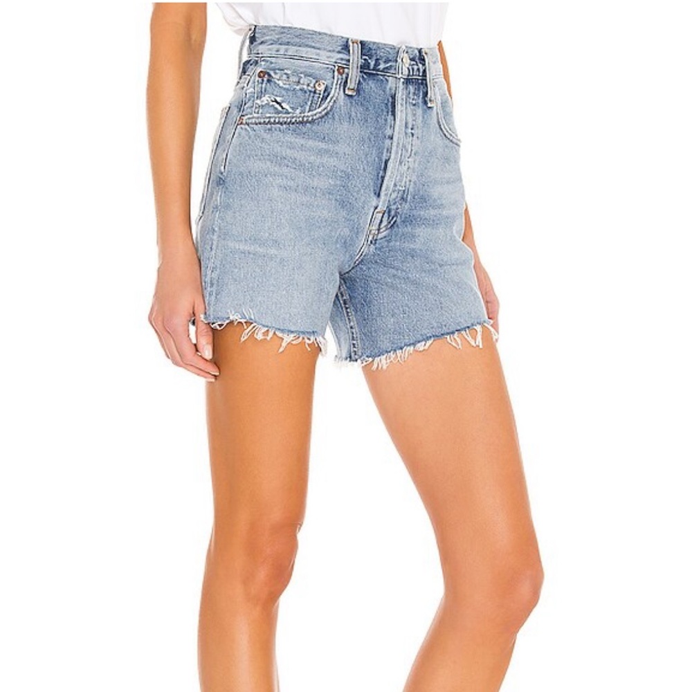 Agolde Sky Blue Denim Shorts
